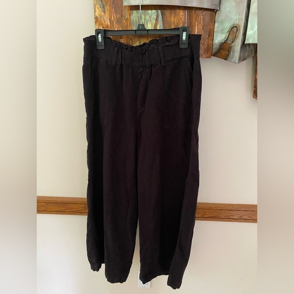 Blank NYC Women Black Rayon Casual Crop Pants Size large